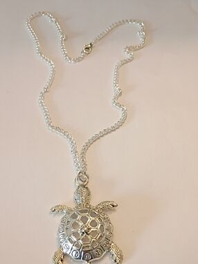 Silver Turtle Pendant Necklace for Women - Charming Sea Life Jewelry